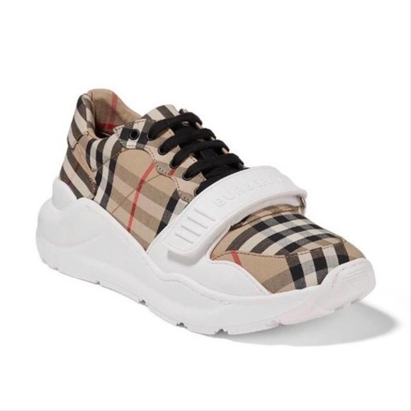 BURBERRY Regis check logo canvas sneakers - Picture 6 of 7
